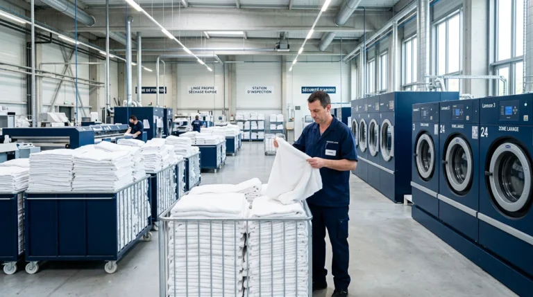 Collecte et livraison de linge professionnel par une blanchisserie industrielle en Île-de-France