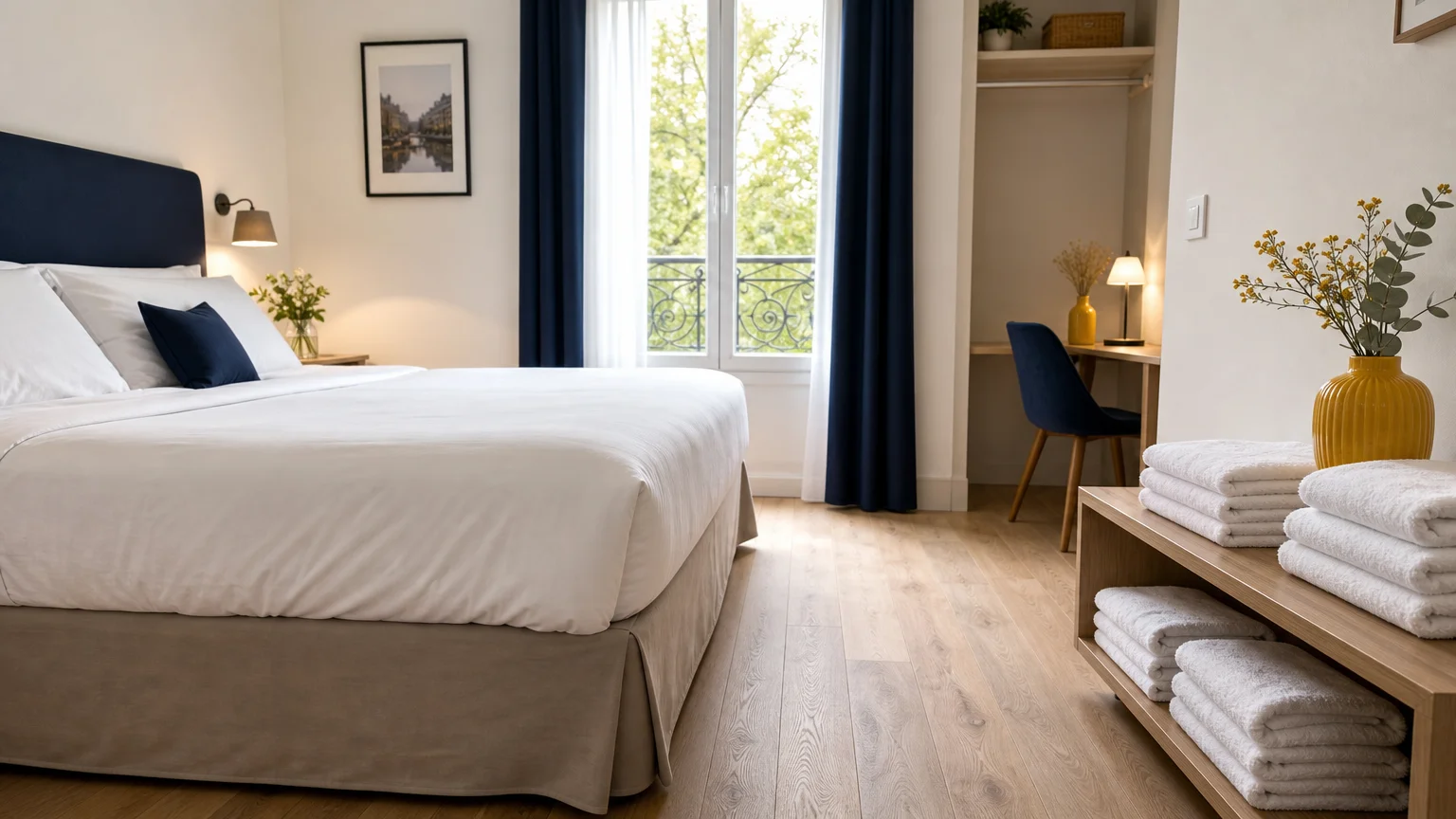 Linge propre préparé dans un meublé de tourisme avant l’arrivée des voyageurs